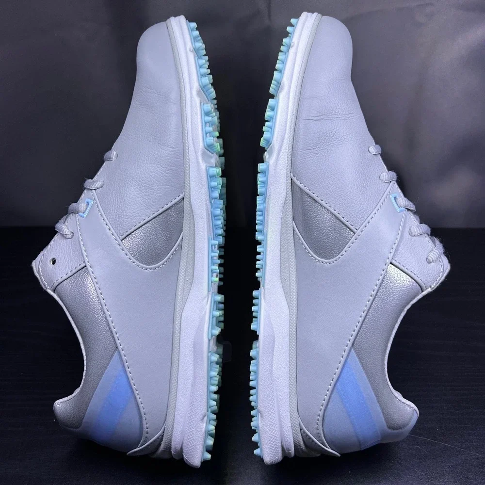 FootJoy Pro SL Golf Shoes Women's 8.5 Grey/Silver/Blue Spikeless Leather 98118